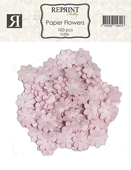 Reprint Mini Pappersblommor 20 mm -Ljus Rosa