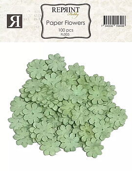 Reprint Mini Pappersblommor 20 mm -Ljus grön