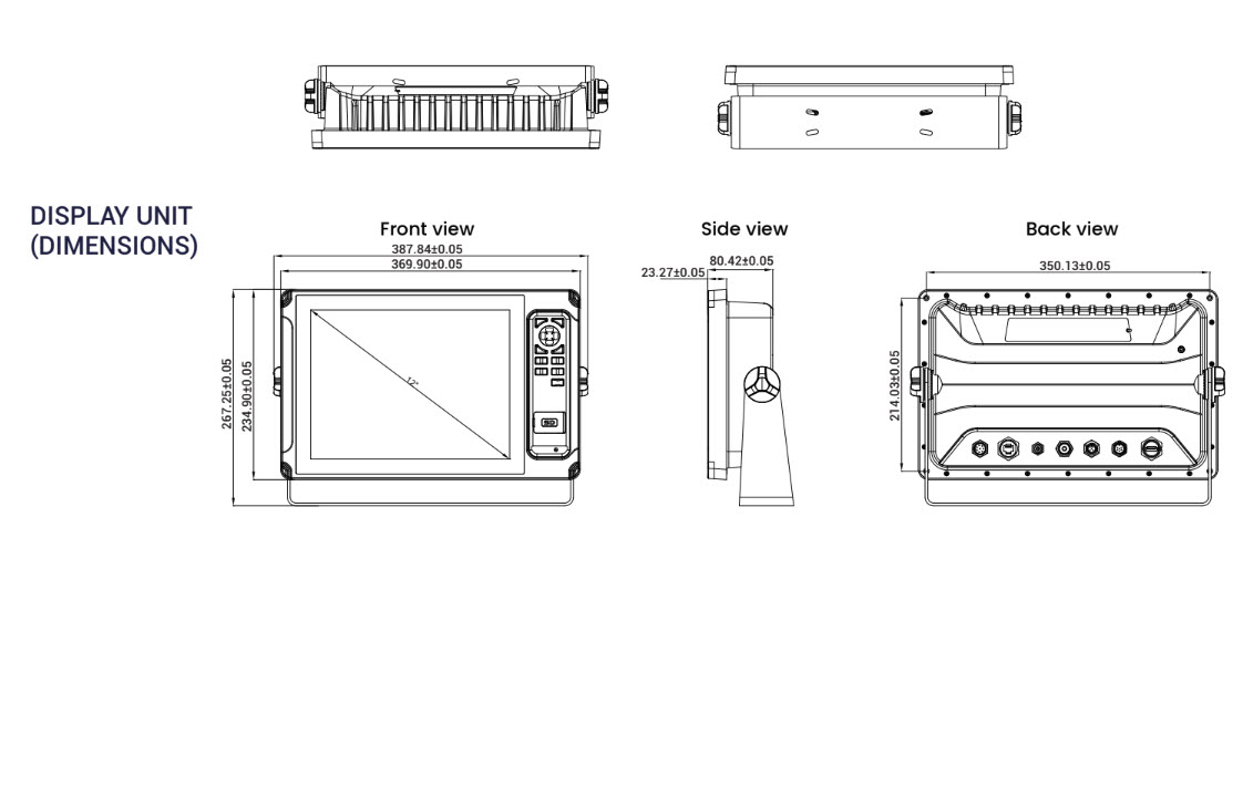 Onwa K-Astral 12-serie 12" plotter NMEA2000  knappar och pekskärm - 5