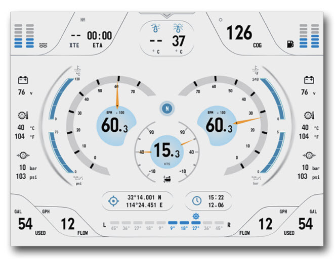 Onwa K-Astral 12-serie 12" plotter NMEA2000  knappar och pekskärm - 4
