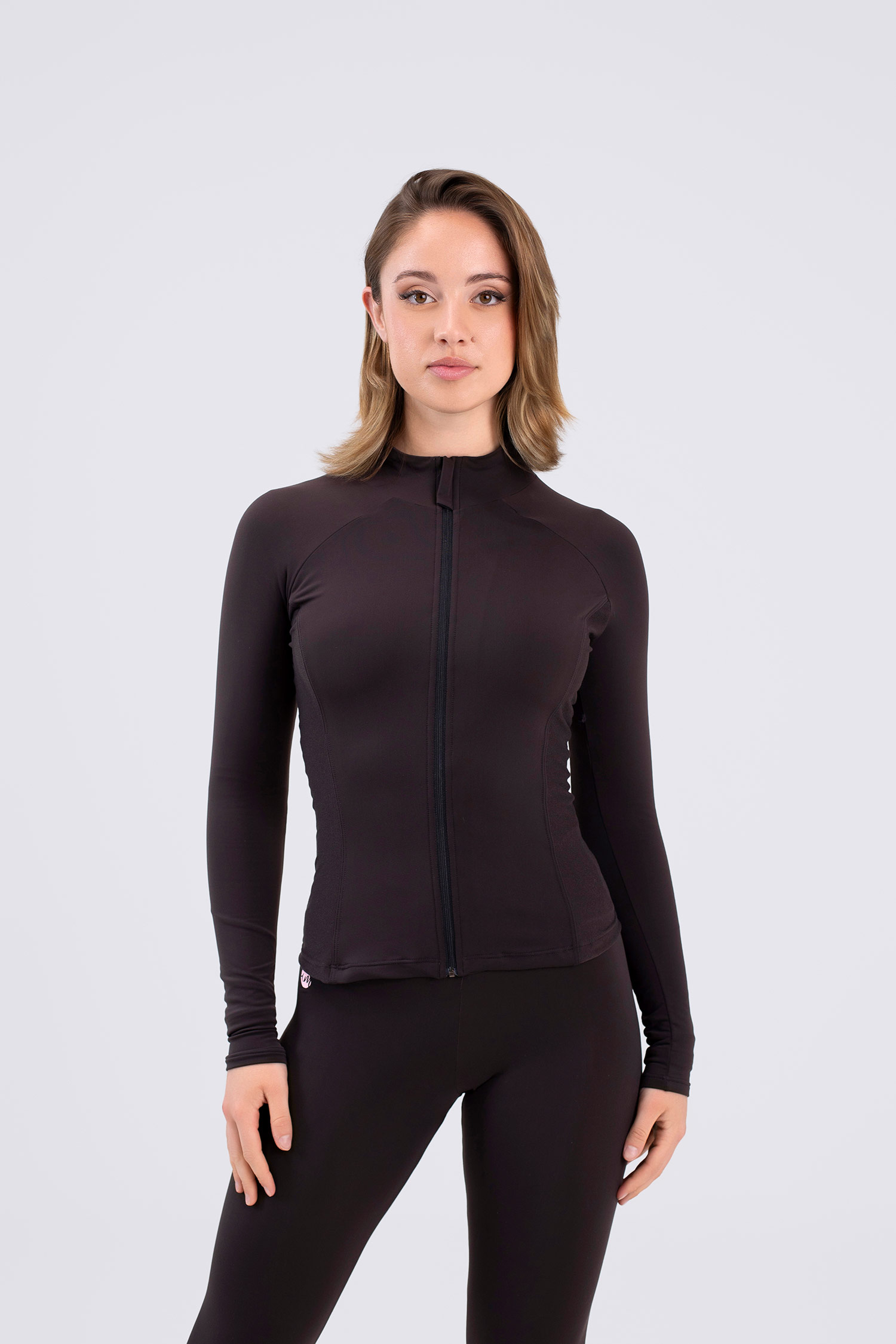 Mörkbrun jacka i microfiber