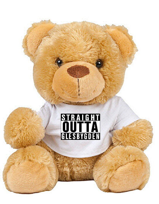 Nalle med vit T-Shirt - Straight outta glesbygden