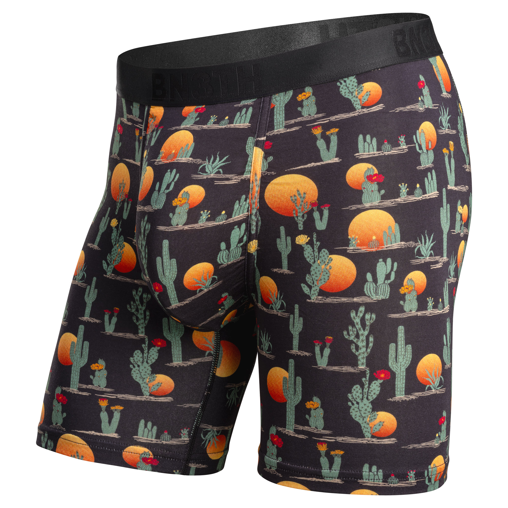 CLASSIC ICON BOXER BRIEF PRINT -  CACTI-BLACK