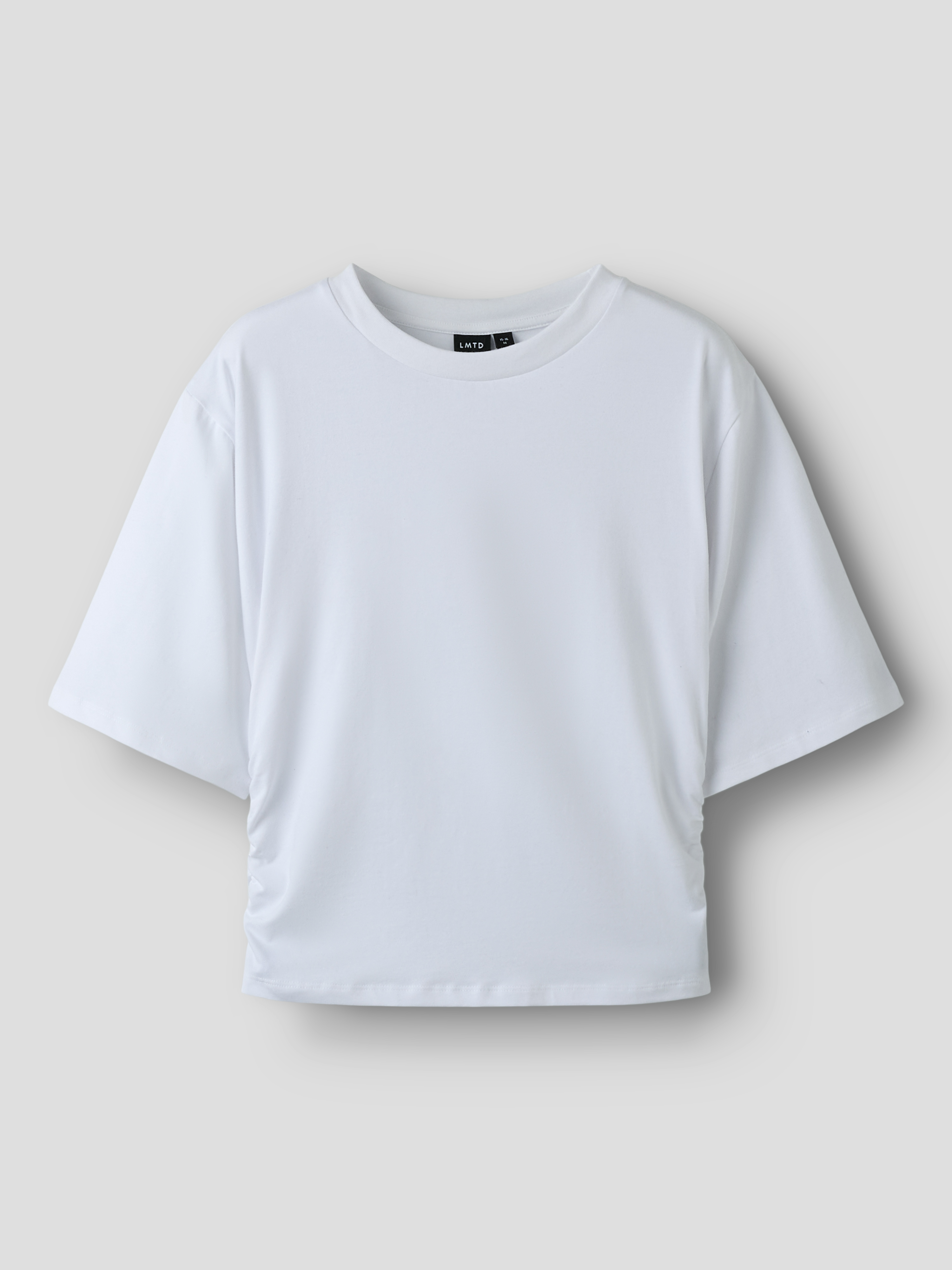 NLFREBECFLO SS ROUCHED SHORT TOP Bright White