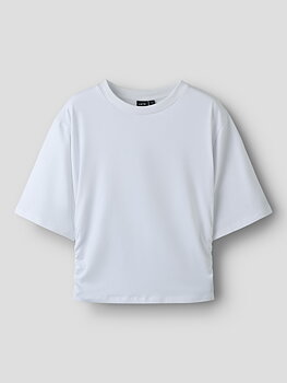 NLFREBECFLO SS ROUCHED SHORT TOP Bright White