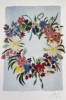 Vykort "Blomkrans"