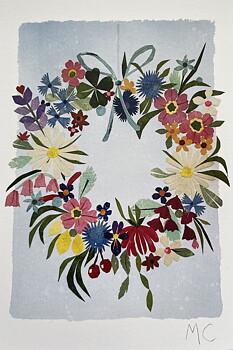 Vykort "Blomkrans"