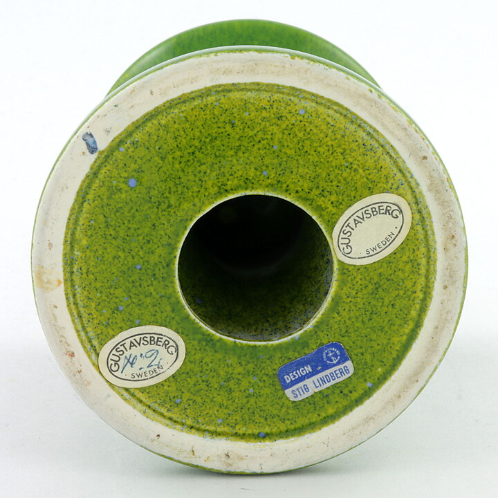 スティグ・リンドベリ  Tingシリーズ  緑色のキャンドルホルダー  8cm  1969年  (1)