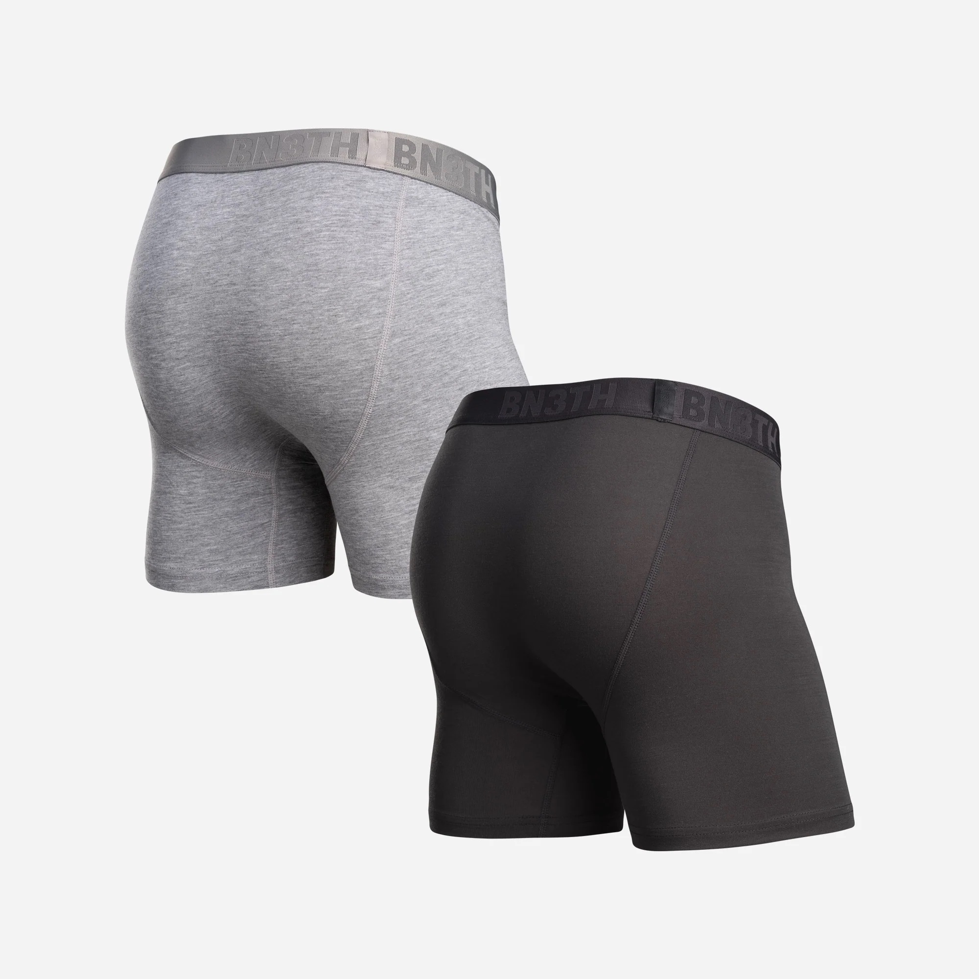 CLASSIC ESSENTIALS BOXER BRIEF SOLID - BLACK/HEATHER GREY 2 PACK - 2
