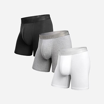 CLASSIC ESSENTIALS BOXER BRIEF SOLID - BLACK/HEATHER GREY/WHITE 3 PACK