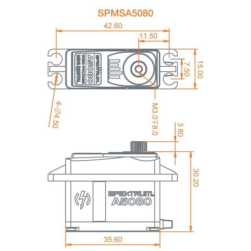 Spektrum A5080 MT/HS Mini Digital HV Servo - 5