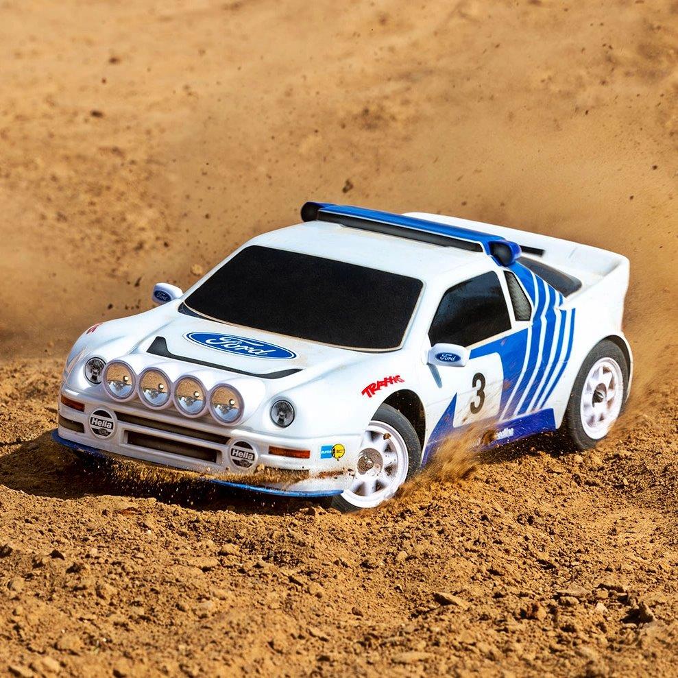 Traxxas Mini Rally Ford RS200 RTR TQi VXL-3s Vit - USB-C Laddare / 2s LiPo - 16