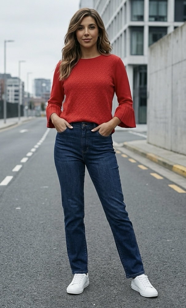 3/4 Sleeve Pullover - Red - Signature