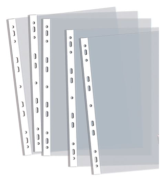 Plastficka, 11 hål, 0,05mm, 100-pack
