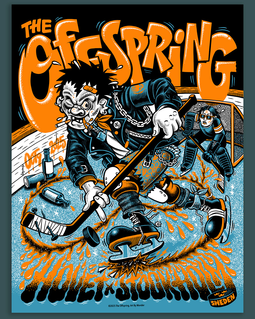 Official The Offspring Stockholm Event Poster by Martin Ander