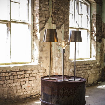 Base bordslampa i metall – råsilver, 57 cm