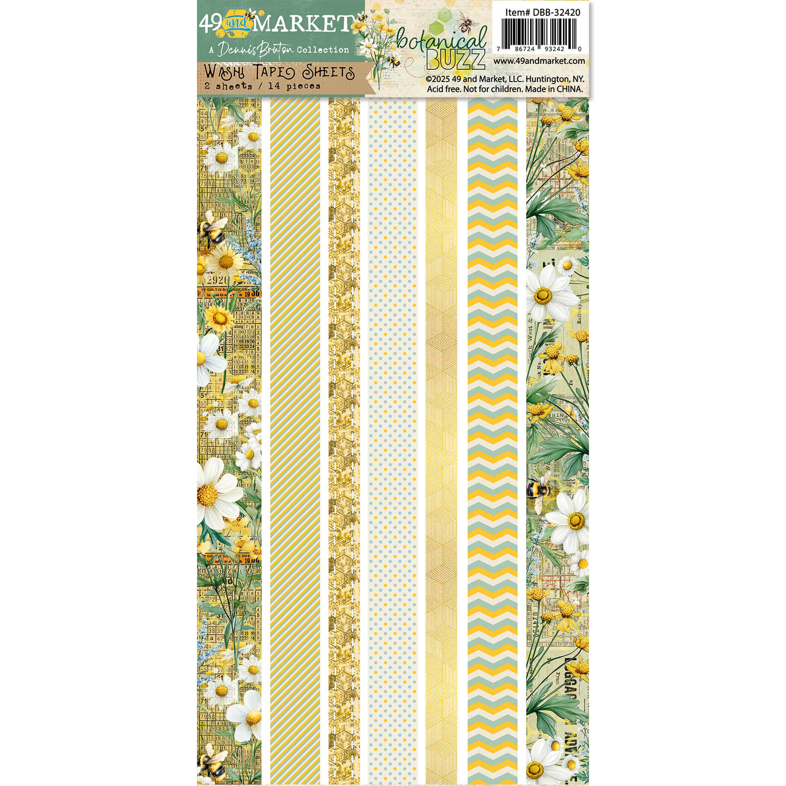 49 And Market - Washi Tape Sheet Set - Botanical Buzz Collection 
