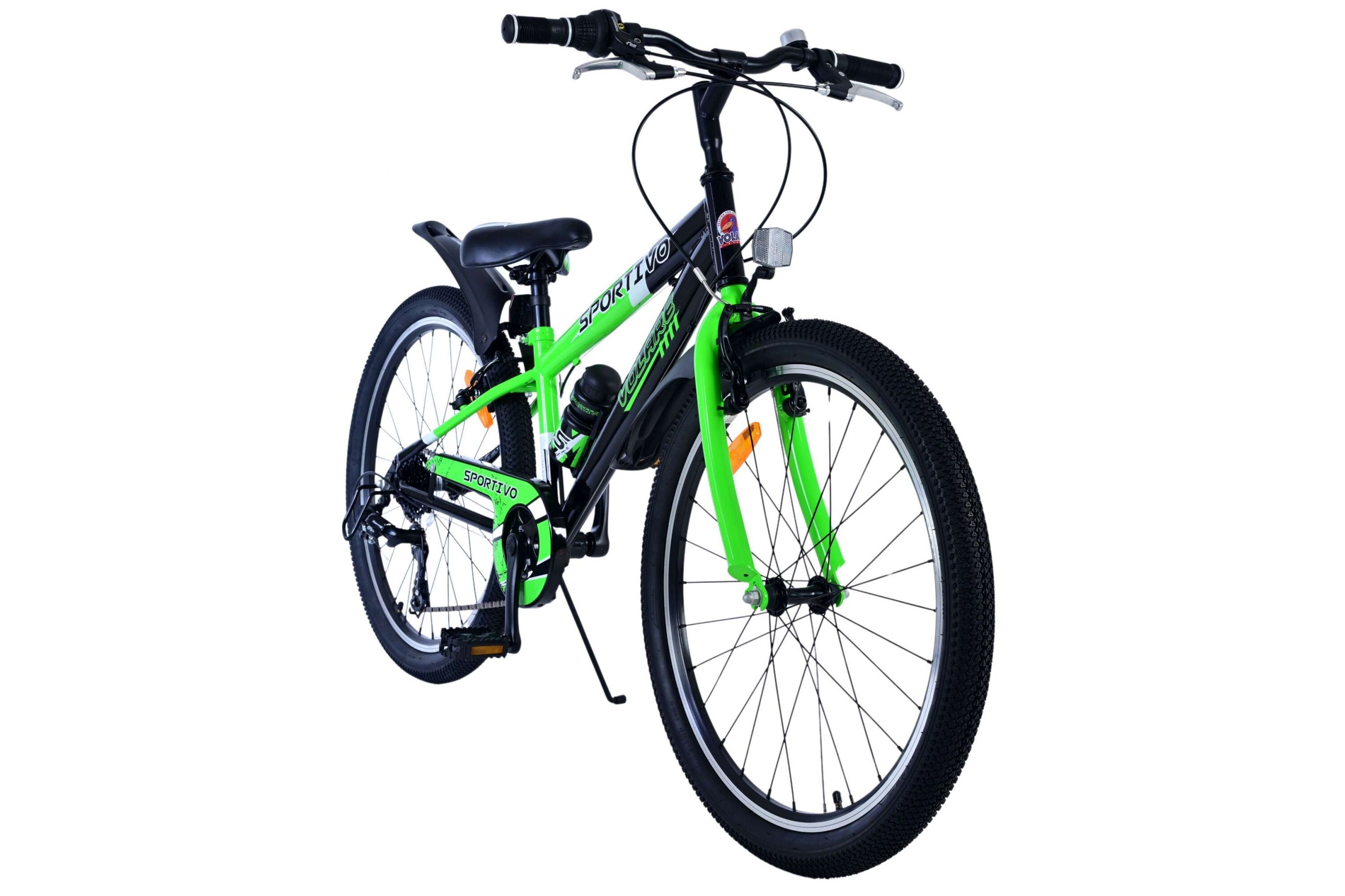 Barncykel Volare Sportivo 24 Tum - 7 växlar Grön för barn 8-10 år