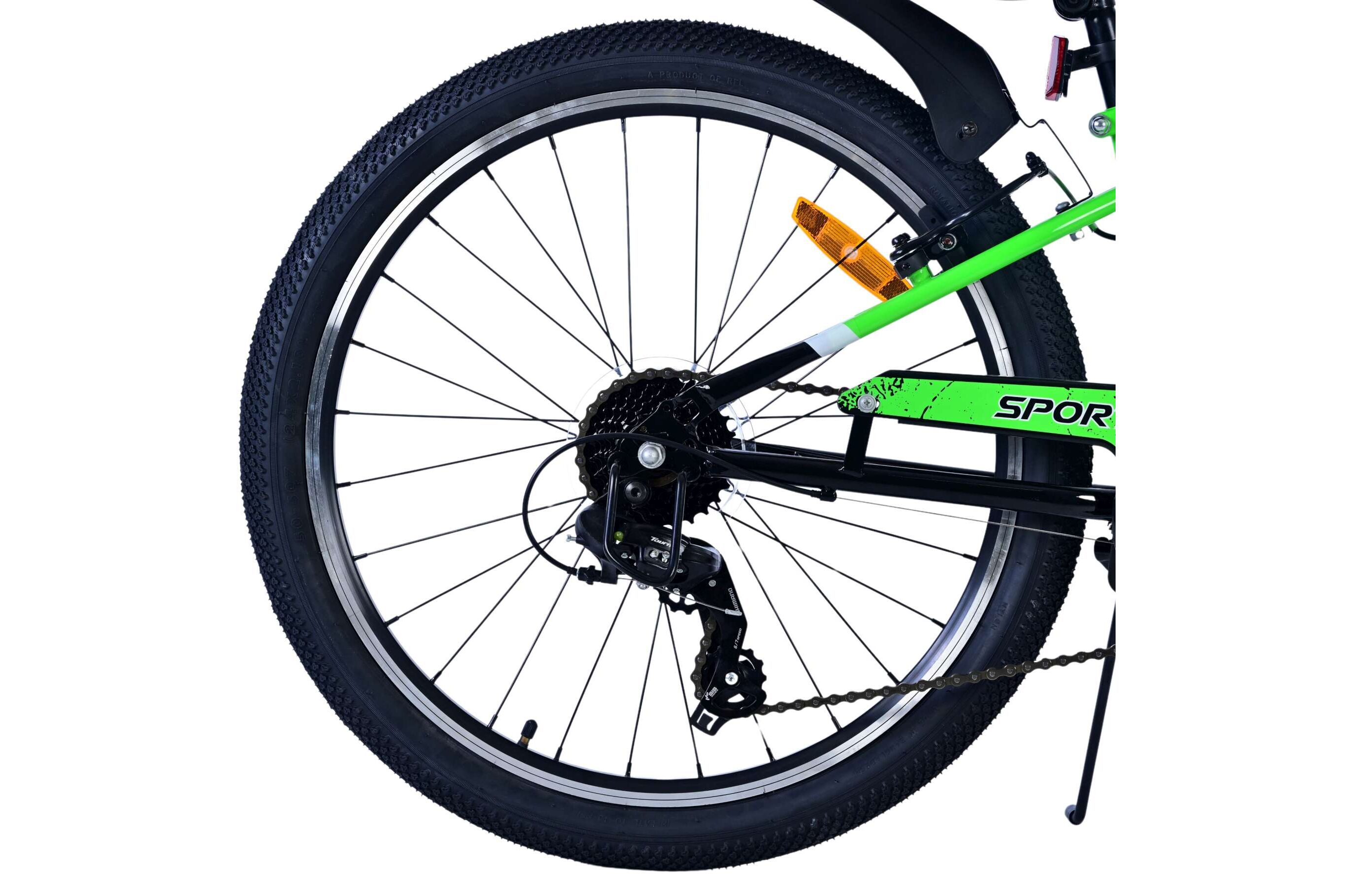 Barncykel Volare Sportivo 24 Tum - 7 växlar Grön för barn 8-10 år - 2