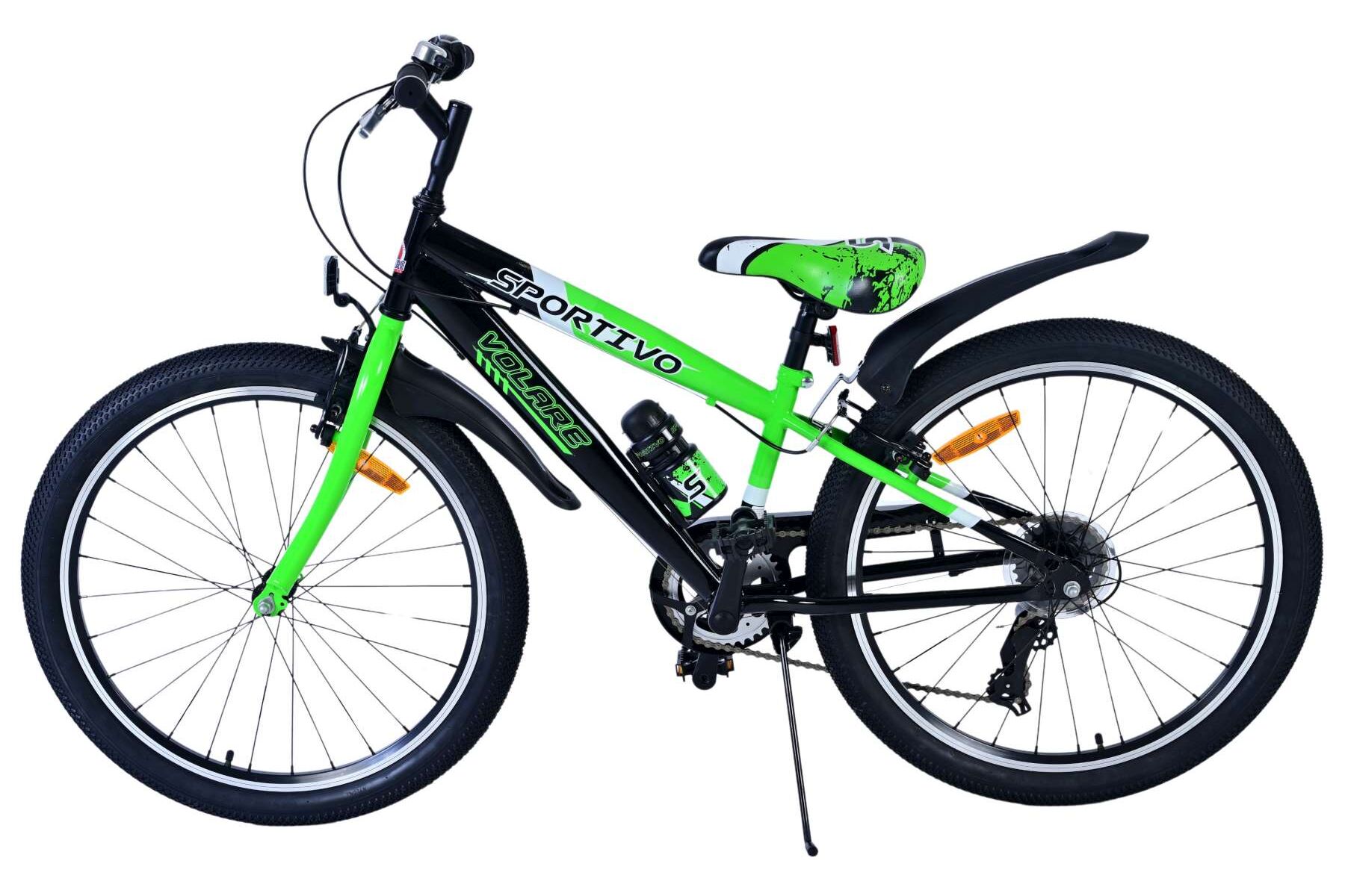 Barncykel Volare Sportivo 24 Tum - 7 växlar Grön för barn 8-10 år - 7