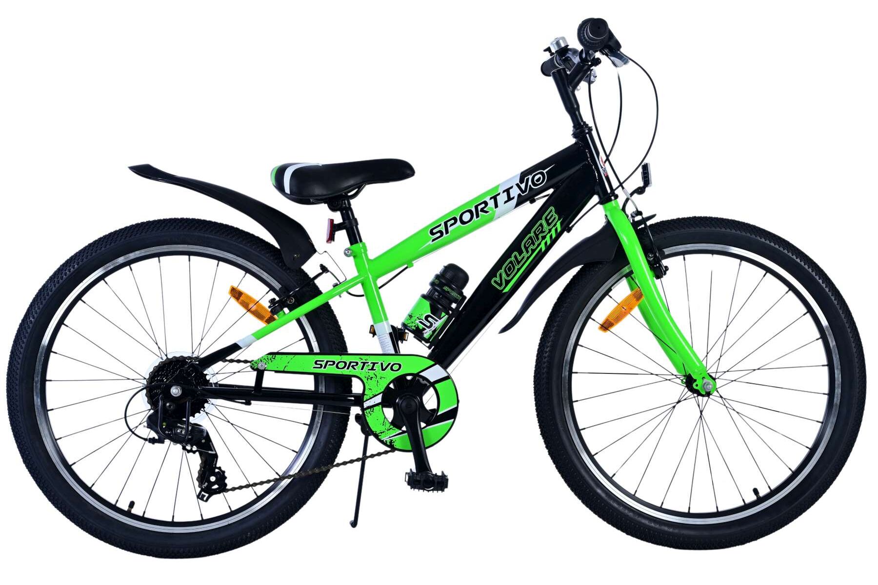 Barncykel Volare Sportivo 24 Tum - 7 växlar Grön för barn 8-10 år - 9