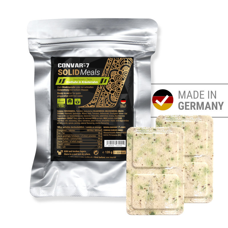 Convar Emergency Food | CONVAR-7 Solid Meals Roast Chicken in Herb Cream | 120g