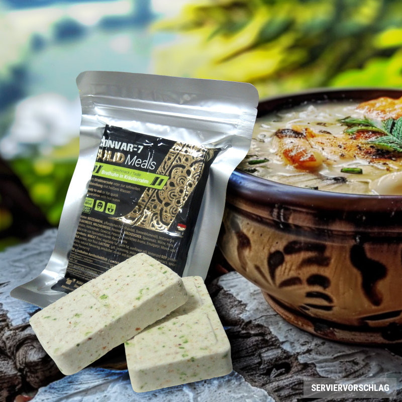 Convar Emergency Food | CONVAR-7 Feste Mahlzeiten Brathähnchen in Kräutercreme | 120g - 2