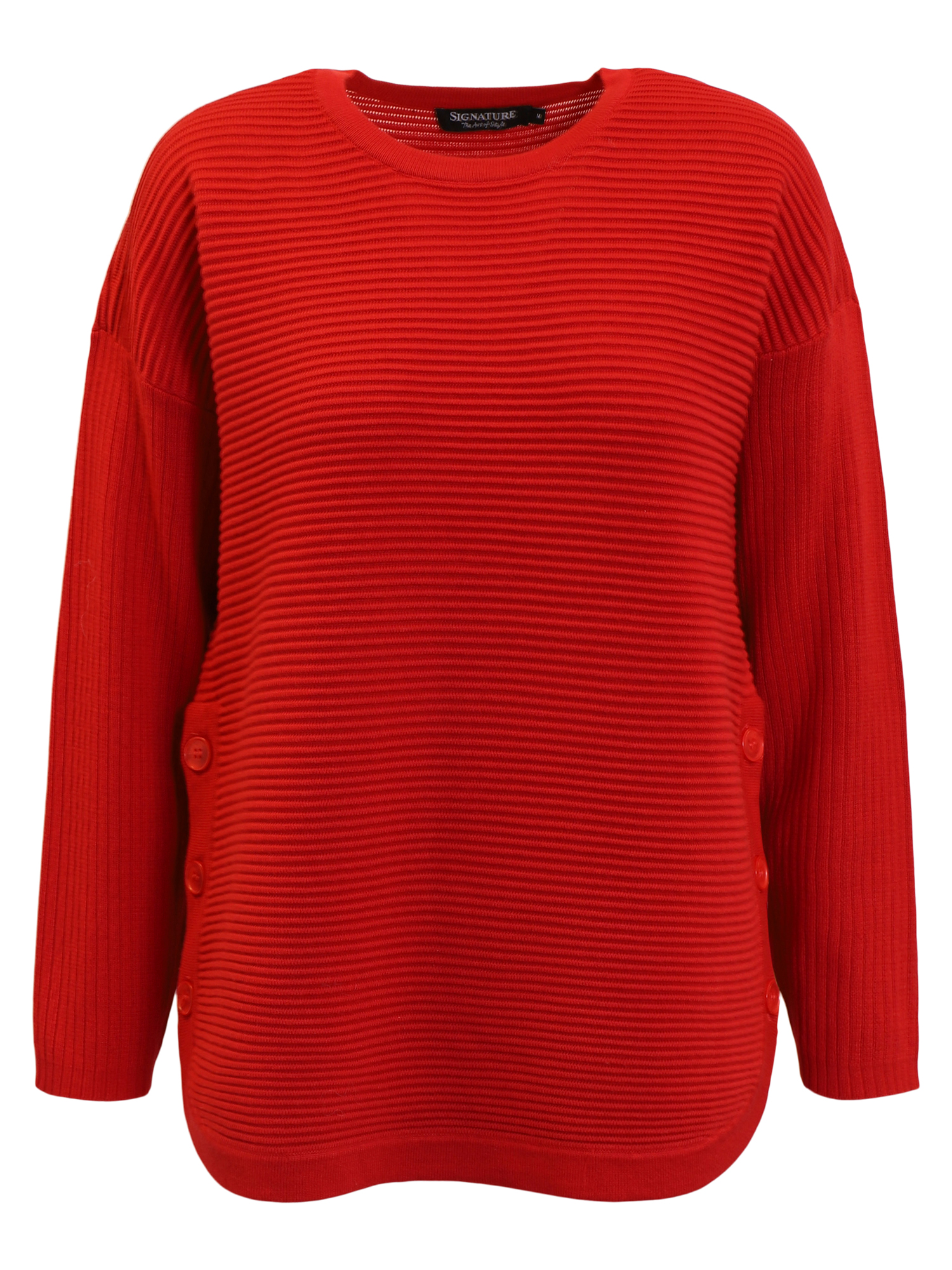 Ribbad Pullover - Red - Signature