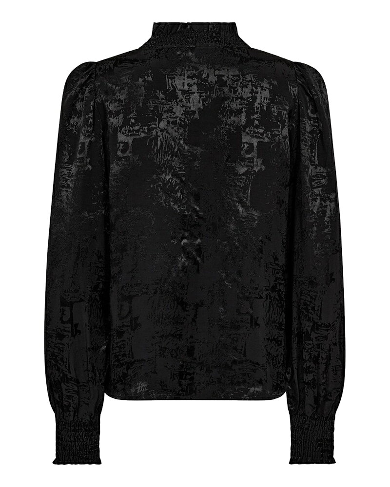 Blus Miko v-ringad puffärm svart
