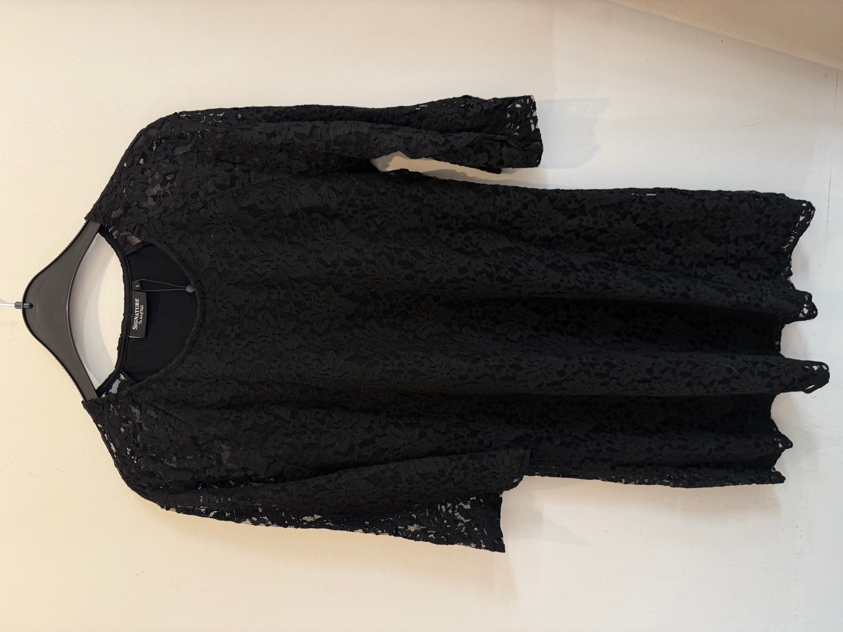 3/4 Sleeve Dress - Svart - Signature