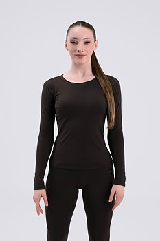 Mörkbrun top i microfiber