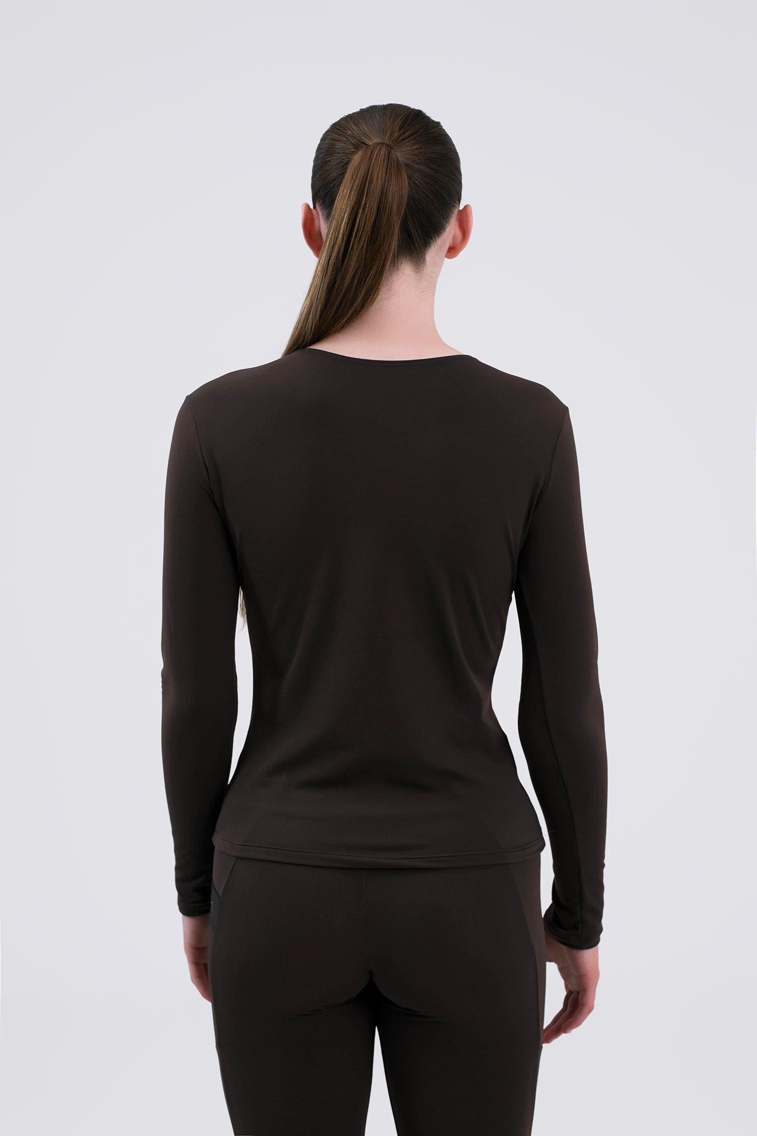 Mörkbrun top i microfiber - 2