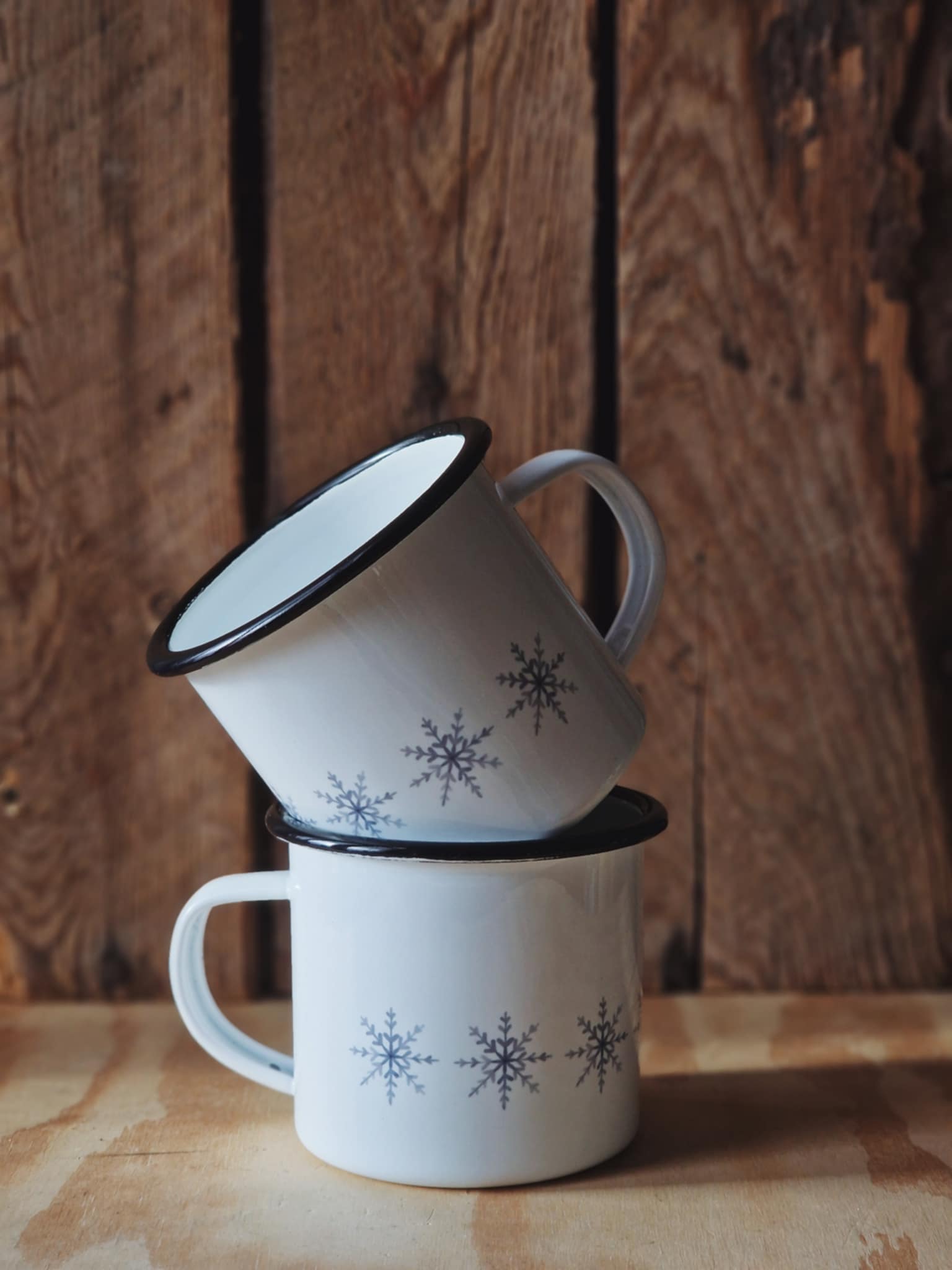 Emaljmugg "Snöflingor"