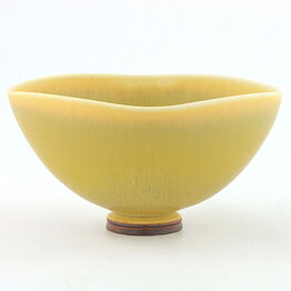 Berndt Friberg (1971) Unique Yellow Haresfur Bowl 10 cm