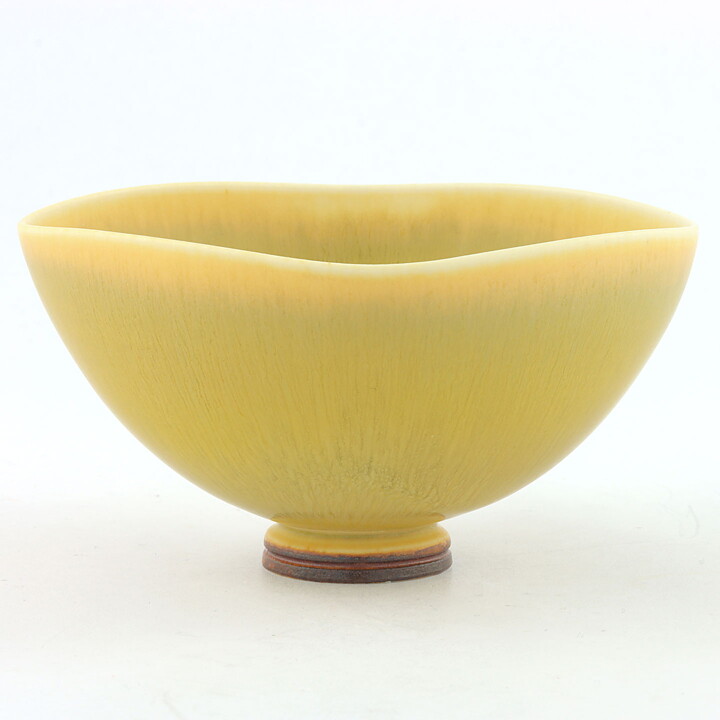 Berndt Friberg (1971) Unique Yellow Haresfur Bowl 10 cm