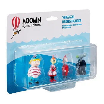 Mumin reservfigurer - Mymlan, Too-Ticki, Hemulen och Filifjonkan