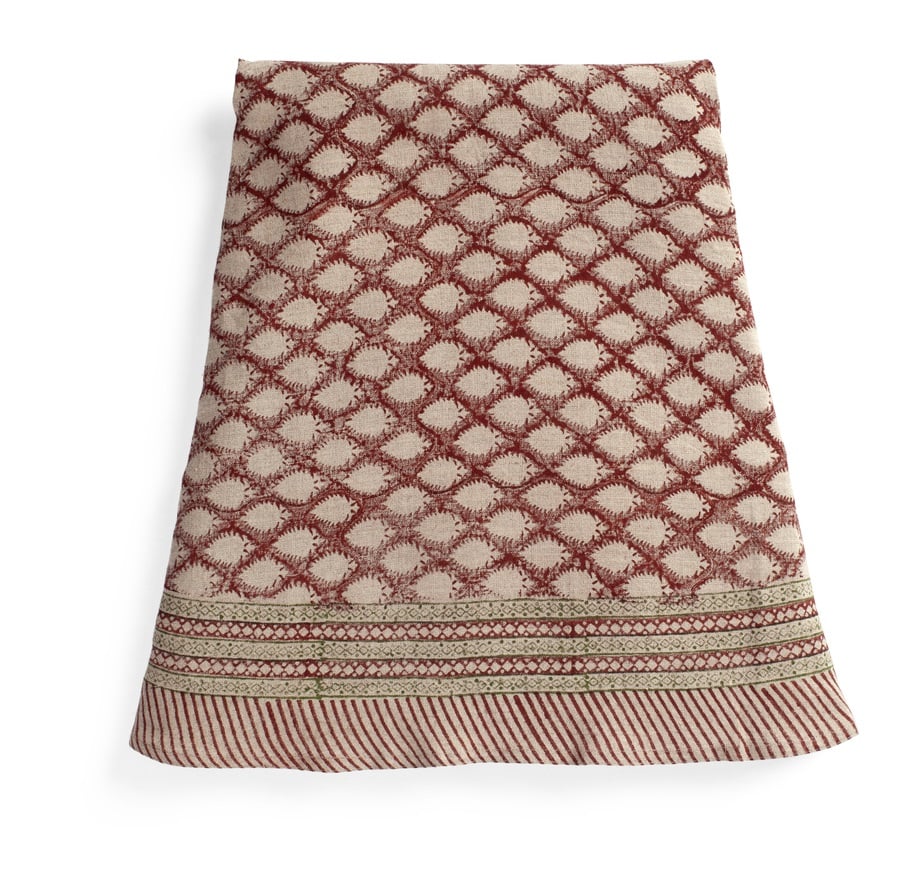 Chamois Rund Linneduk Cypress Red - 220cm