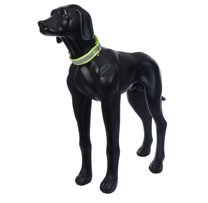 Rukka Pets Note Neck Band Reflective Collar - Neon Yellow - Adjustable