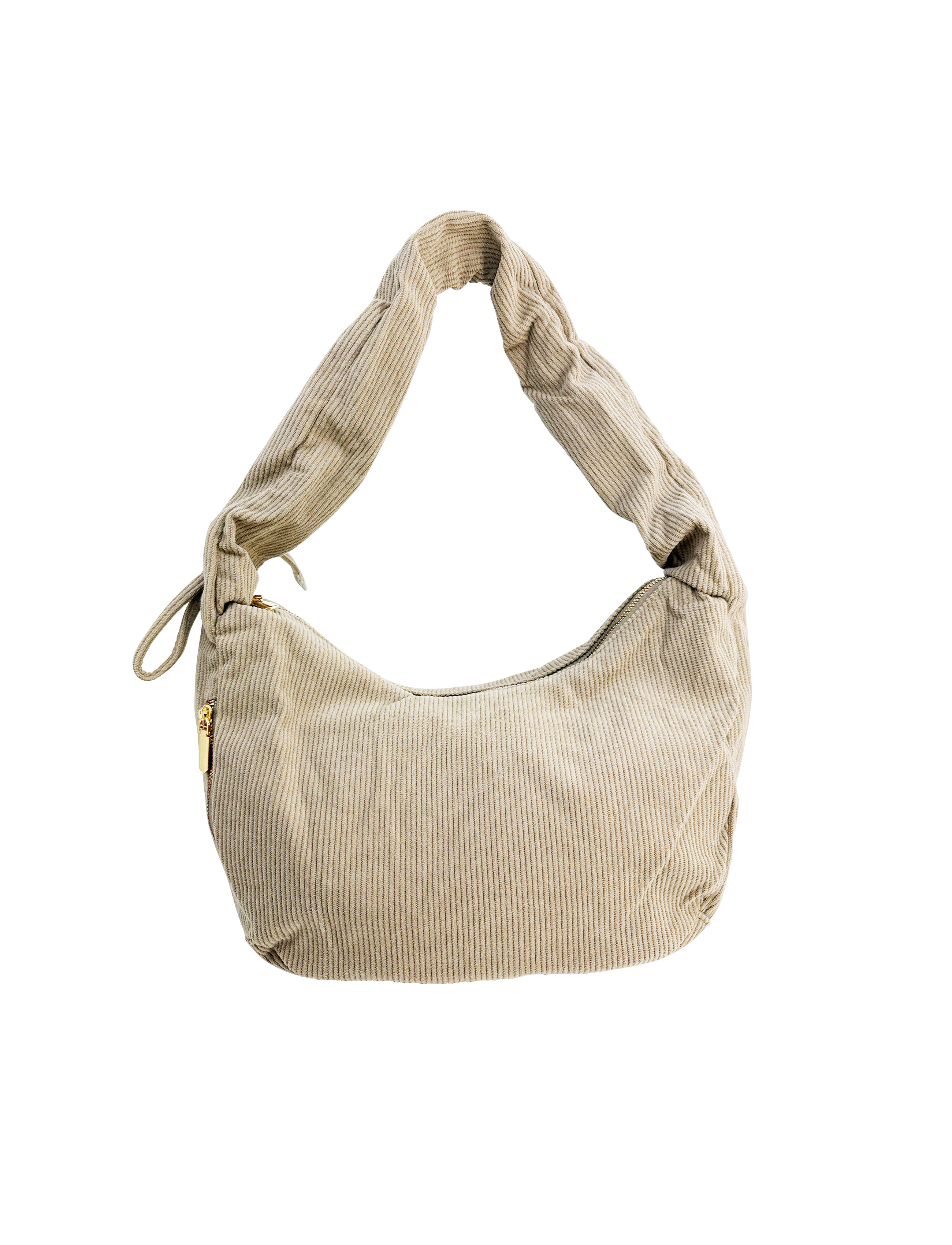 CURDUROY MESSENGER DUMPLING BAG BEIGE