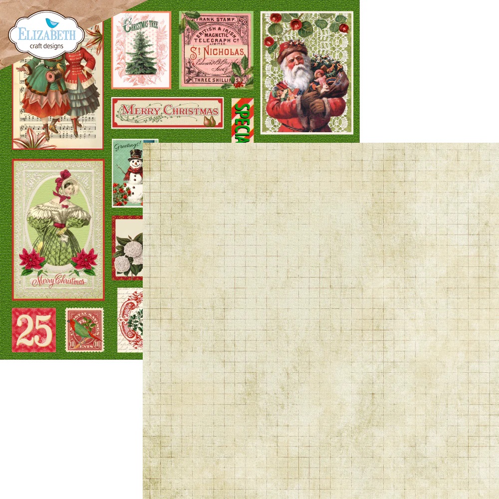 Elizabeth  -  Printed Cardstock -12x12 - Romantic Revival - 9