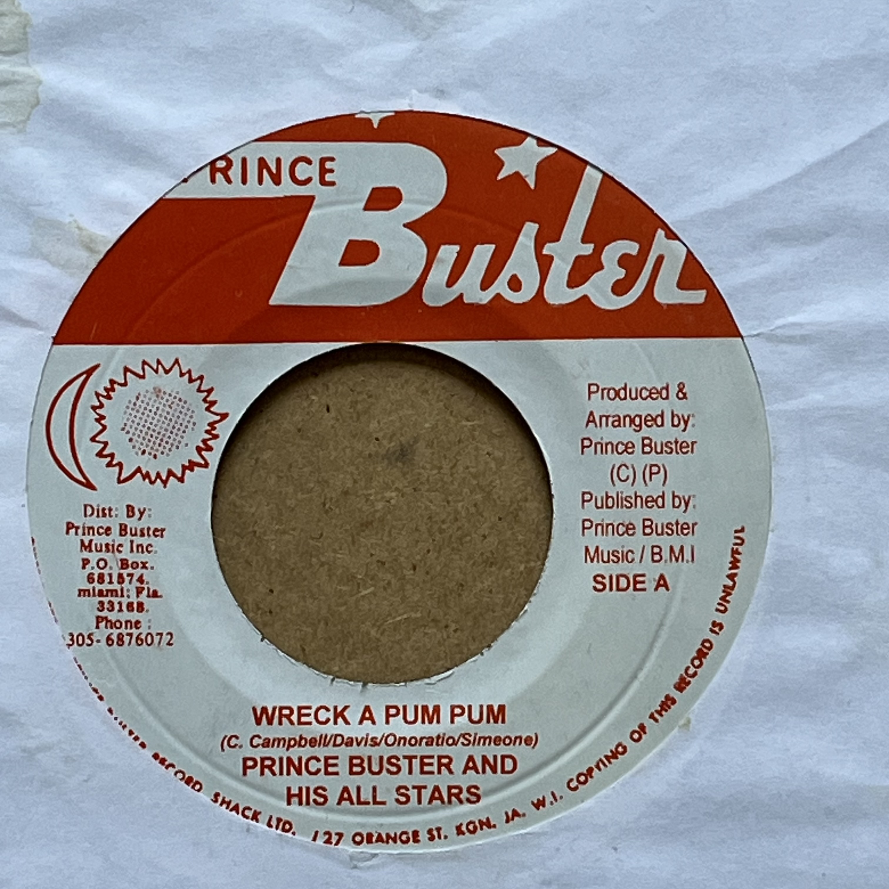 Prince Buster And His All Stars – Wreck A Pum Pum