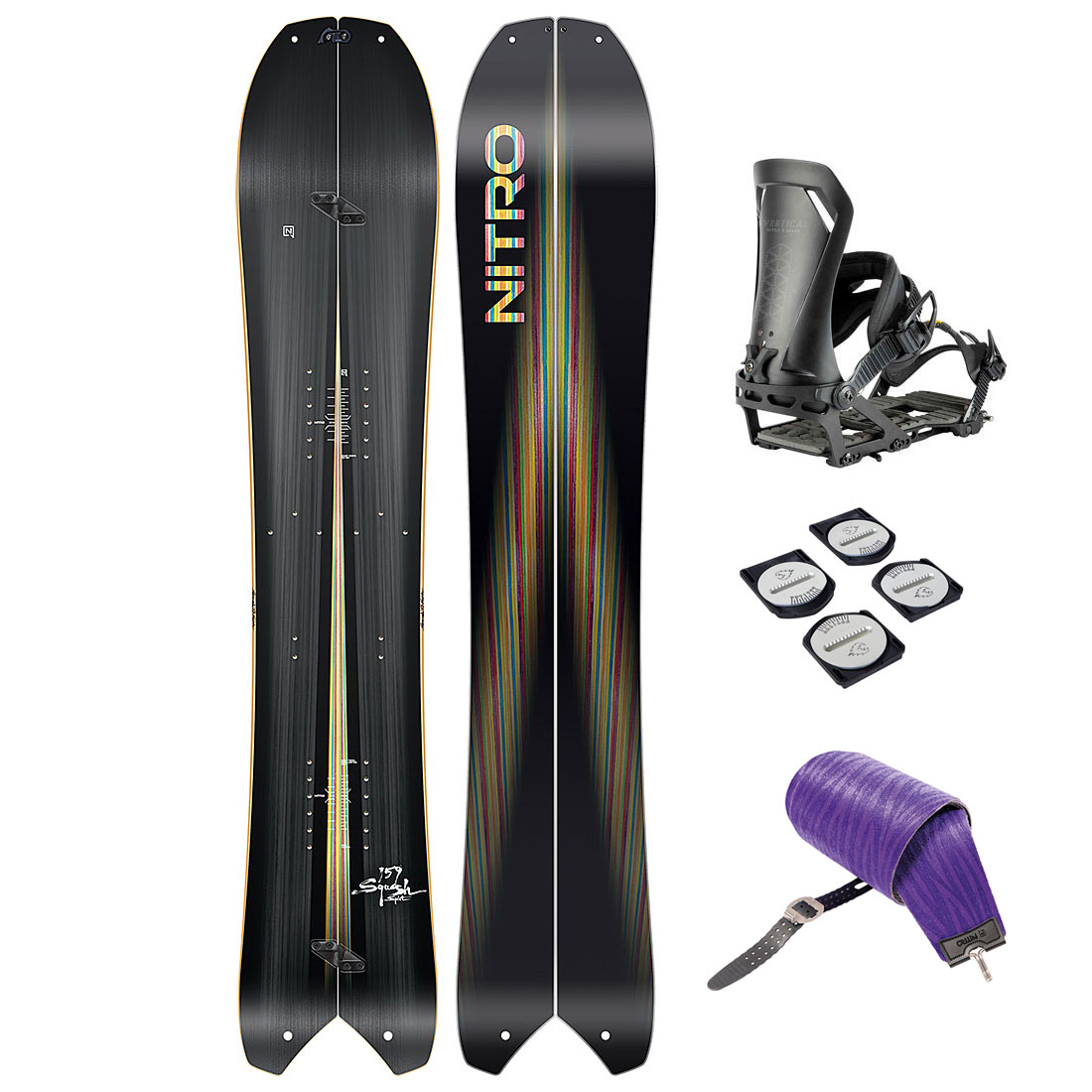 Nitro Splitboard Set - Squash 159 + Vertical L + Pucks + Skins