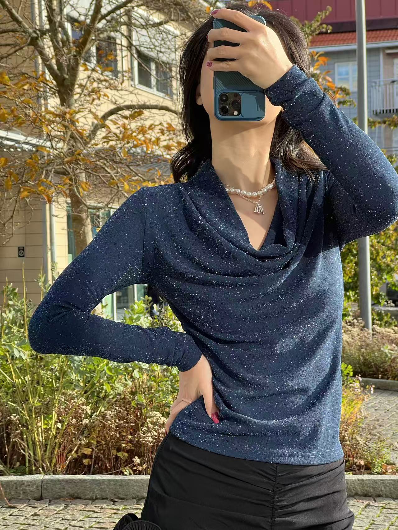 Selected Femme Sandra Cowl Neck Top