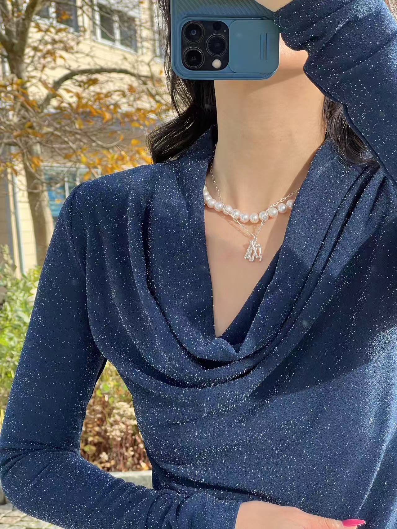 Selected Femme Sandra Cowl Neck Top - 4