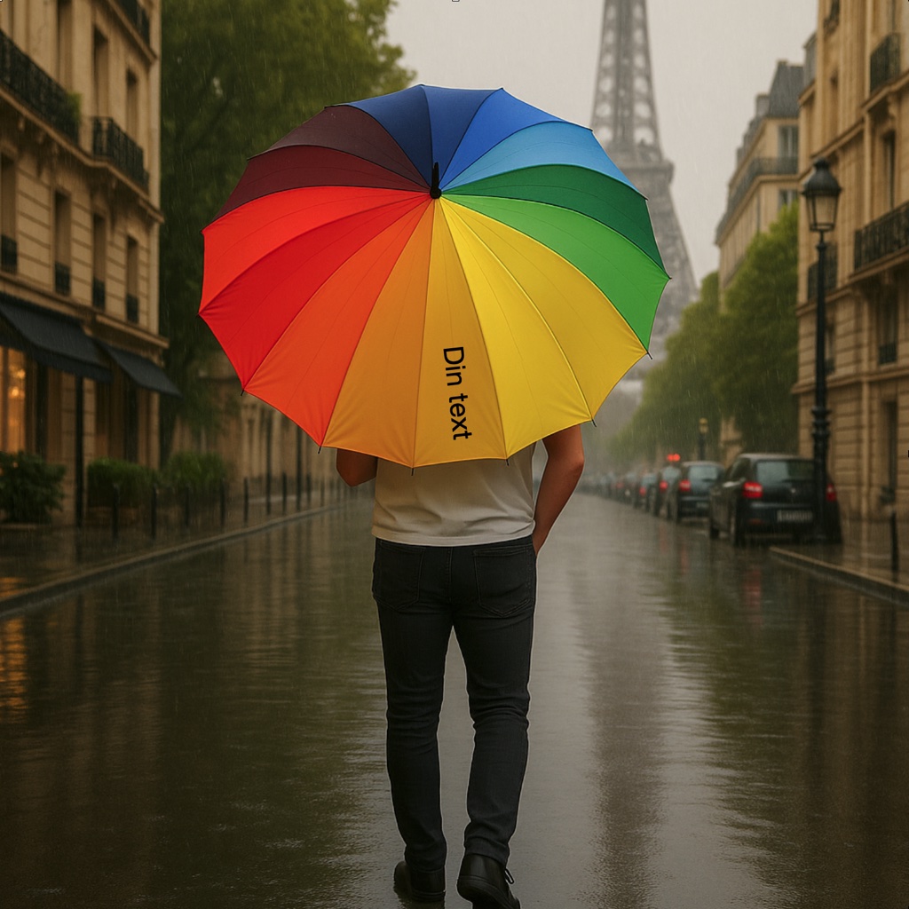 Großer Regenbogenregenschirm mit Ihrem eigenen Aufdruck - 3