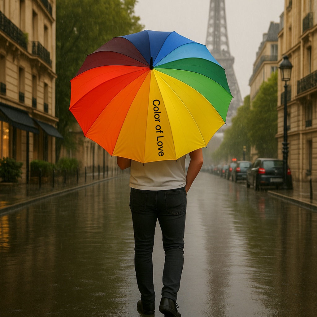 Großer Regenbogenregenschirm mit Ihrem eigenen Aufdruck