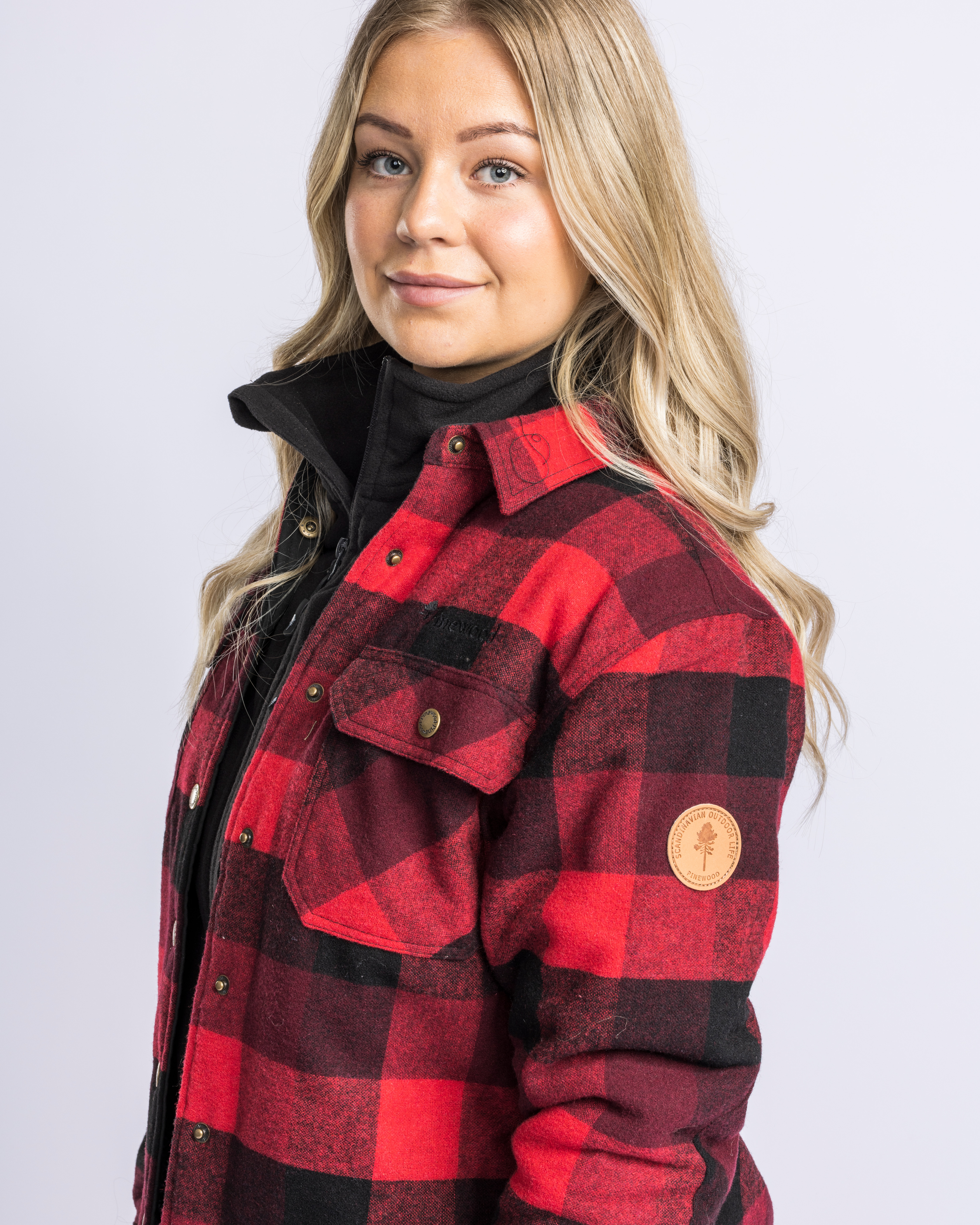 Pinewood Canada Classic 2.0 Vadderad Skjorta Dam Röd/Svart - 3