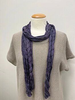 Sidenscarf krinklad smal modell - Grålila