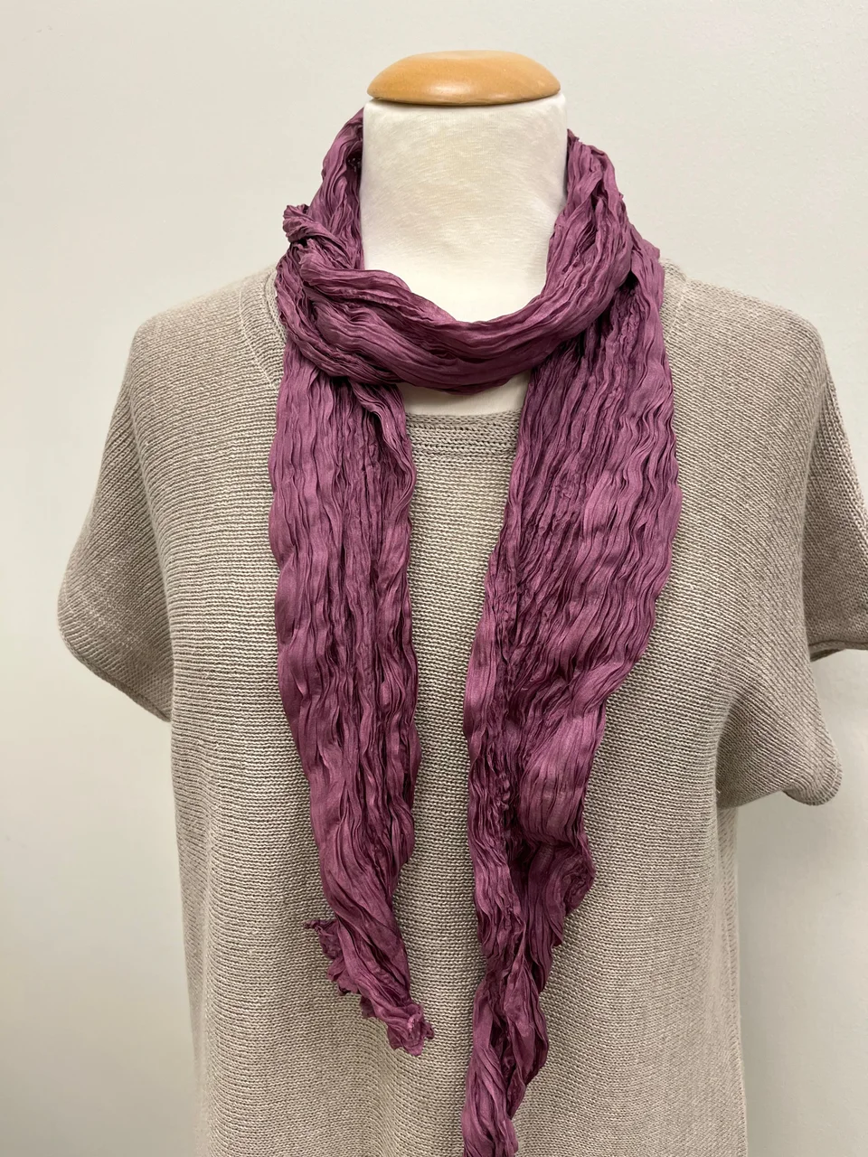 Sidenscarf krinklad smal modell - Båbär och mjölk