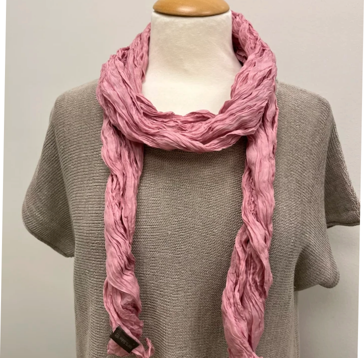 Sidenscarf krinklad smal modell - Rosa dämpad